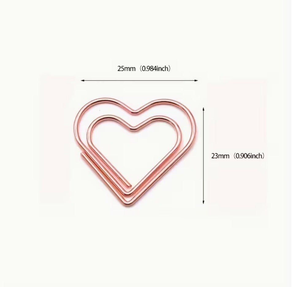 Rose Gold Heart Paperclip