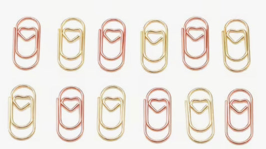 Rose Gold Small paperclip with a heart